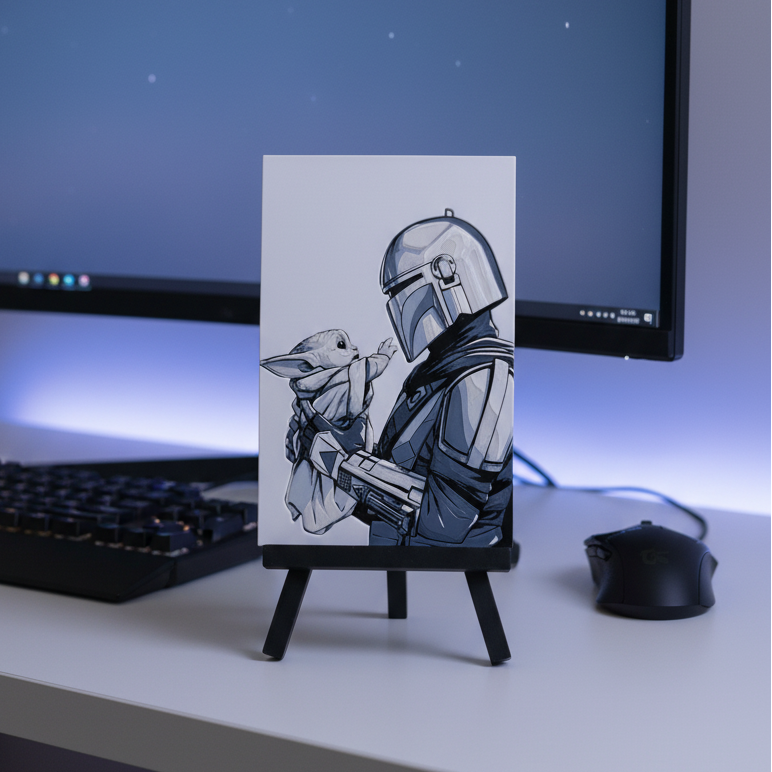 DinDjarin&Grogu (The Mandalorian) - Hueforge