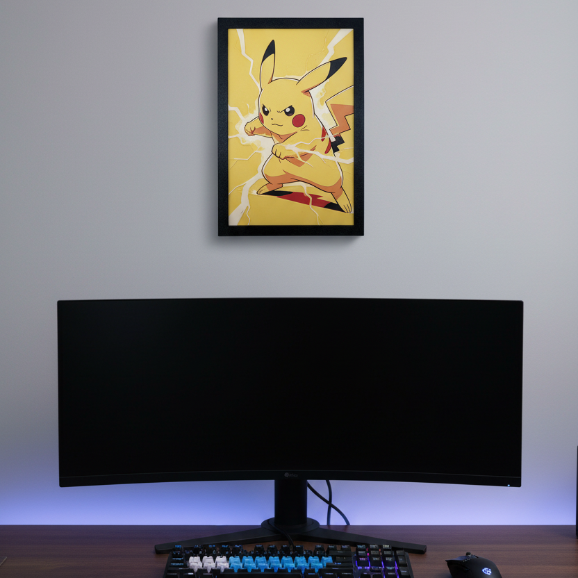 Pikachu Supercharged (Pokemon) - 3D printed Artwork