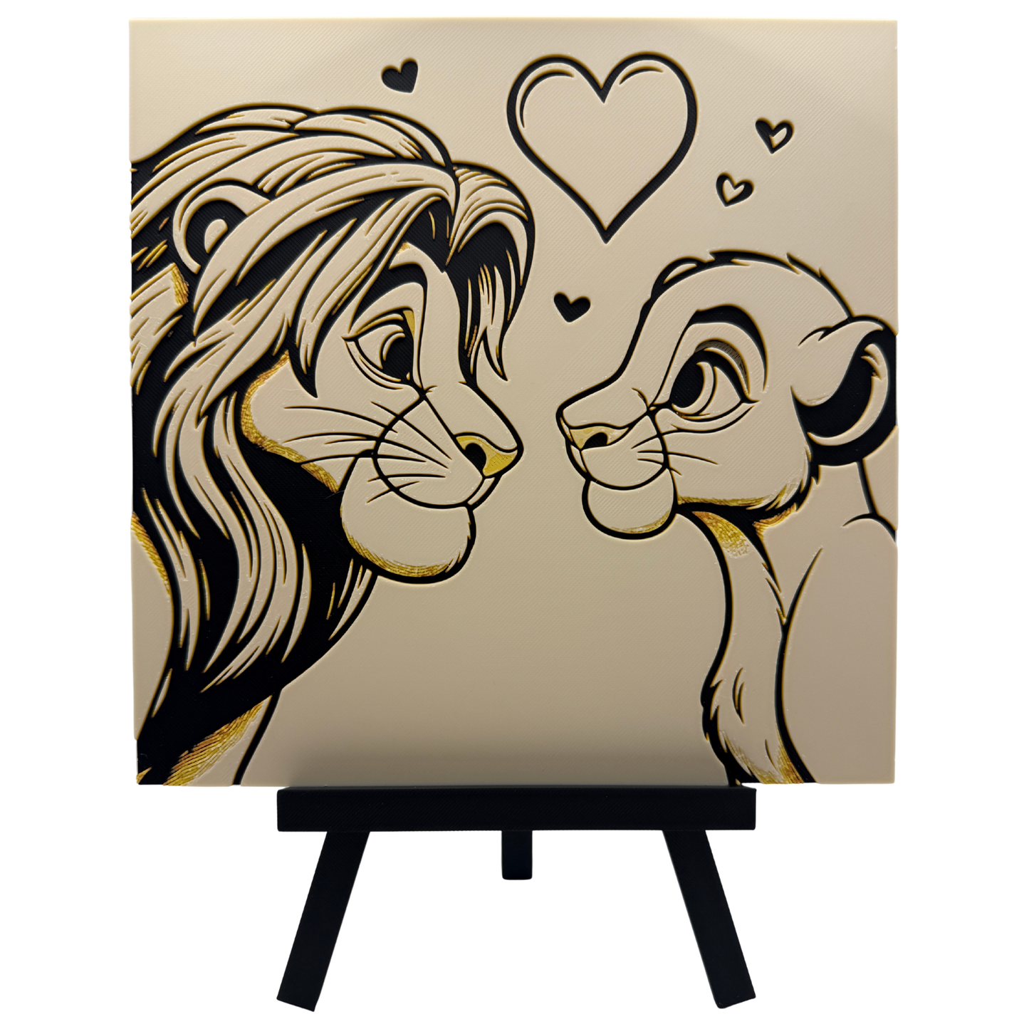 Simba & Nala (The Lion King) - 3D printed Hueforge Artwork