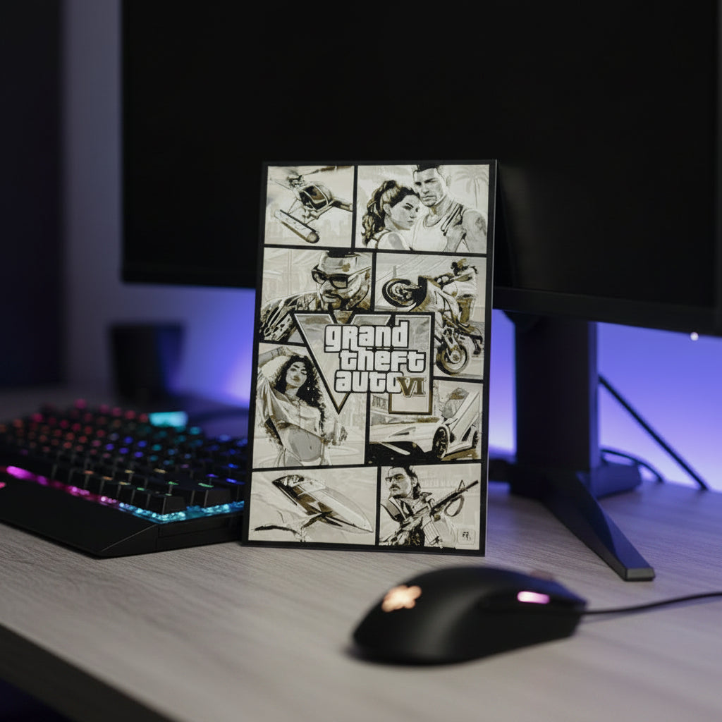 GTA VI Cover - 3D printed Hueforge Artwork