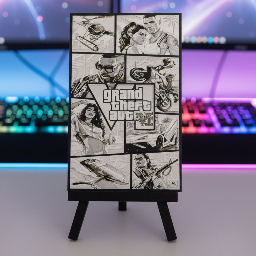 GTA VI Cover - 3D printed Hueforge Artwork