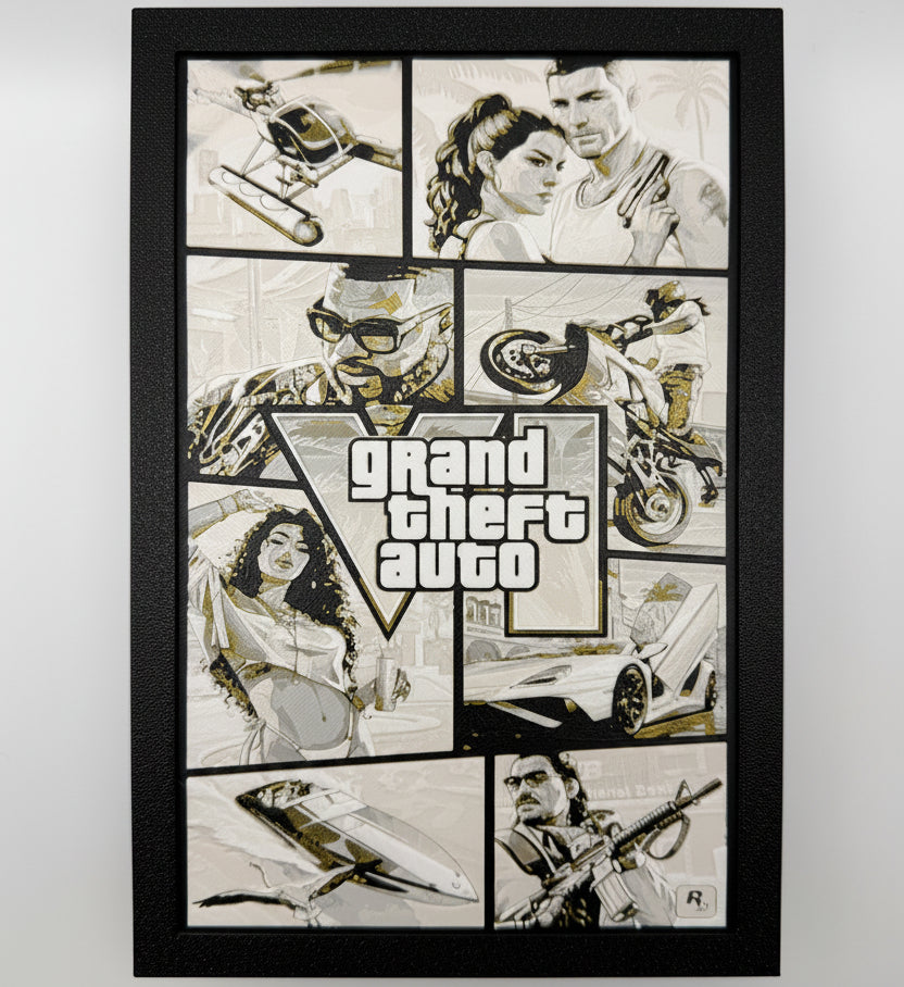 GTA VI Cover - 3D printed Hueforge Artwork