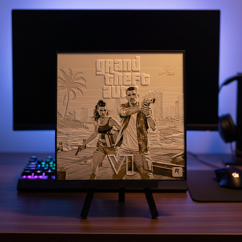 Jason & Lucia 02 (GTA VI) - 3D printed Hueforge Artwork