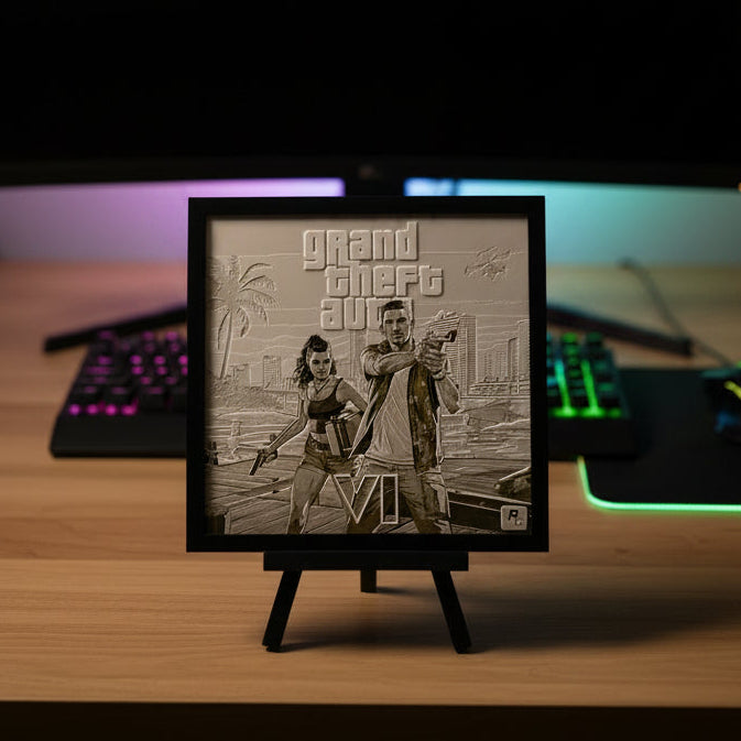Jason & Lucia 02 (GTA VI) - 3D printed Hueforge Artwork