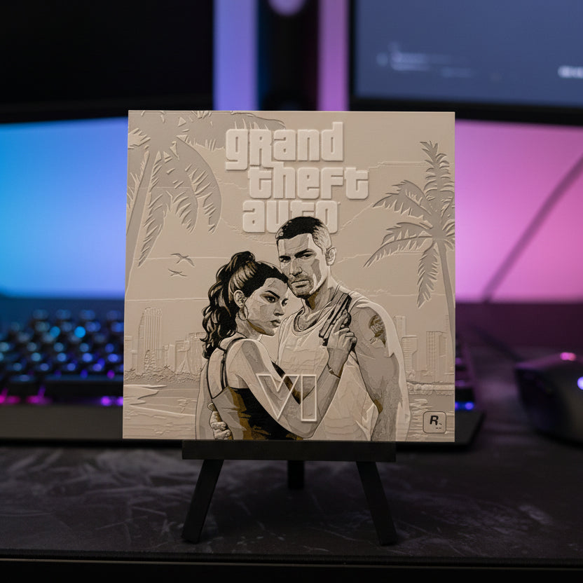 Jason & Lucia 03 (GTA VI) - 3D printed Hueforge Artwork