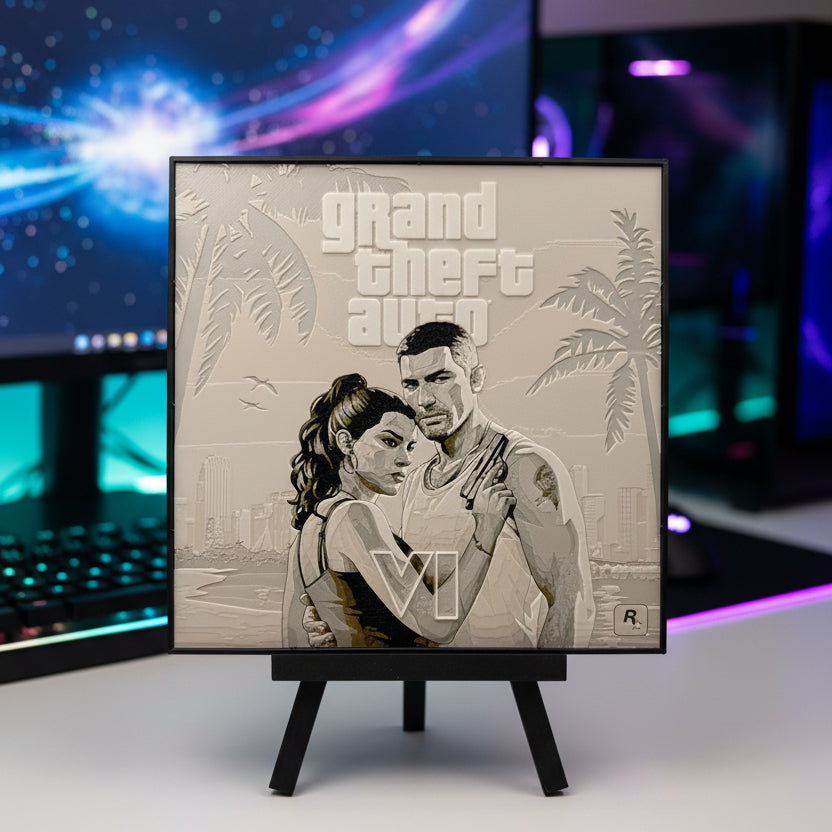 Jason & Lucia 03 (GTA VI) - 3D printed Hueforge Artwork