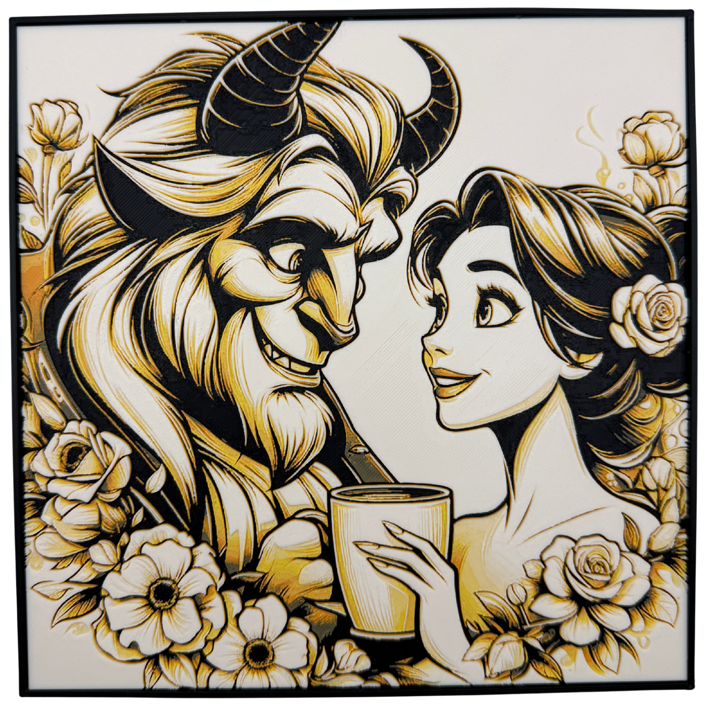 Beauty and The Beast (Disney) - 3D printed Hueforge Artwork
