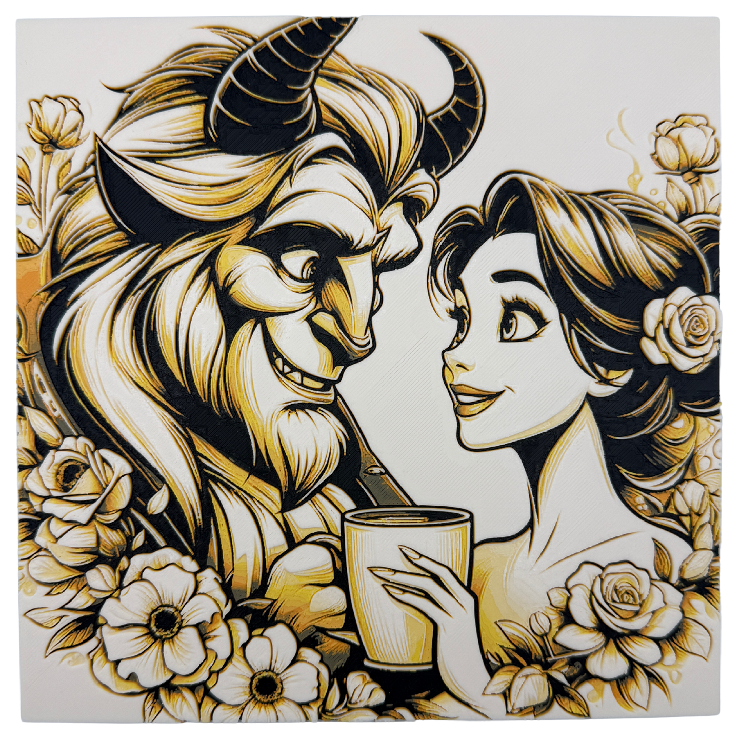 Beauty and The Beast (Disney) - 3D printed Hueforge Artwork