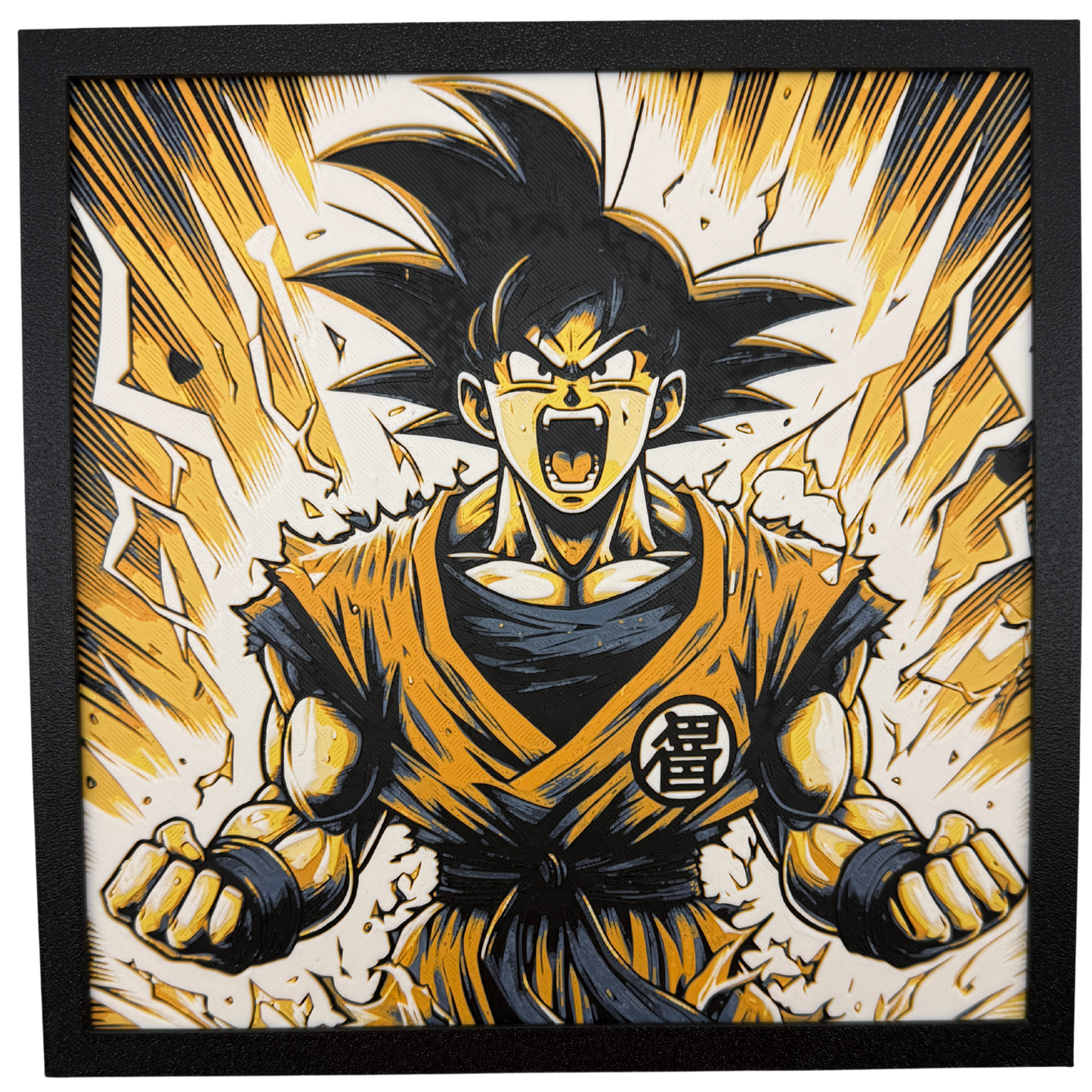 Goku Power-up (Dragon Ball Z) - 3D printed Hueforge Artwork