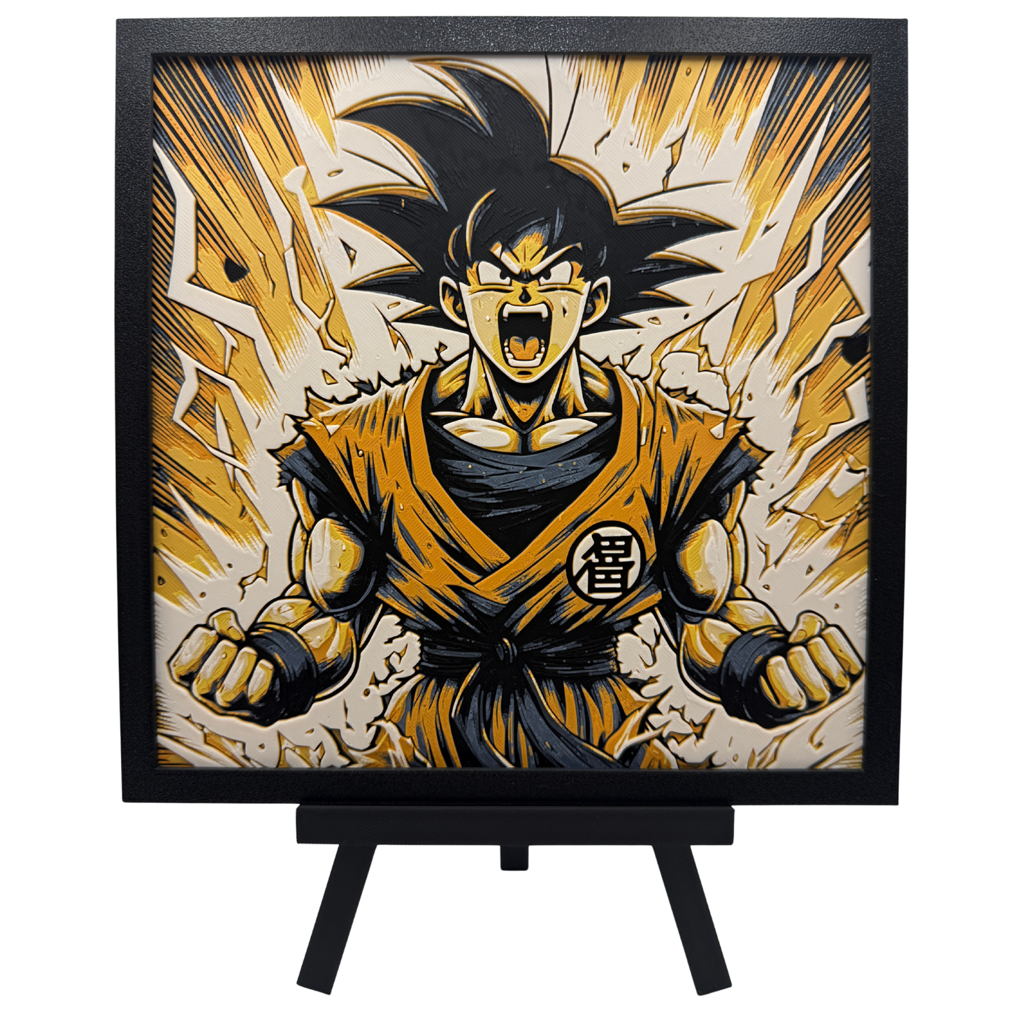 Goku Power-up (Dragon Ball Z) - 3D printed Hueforge Artwork