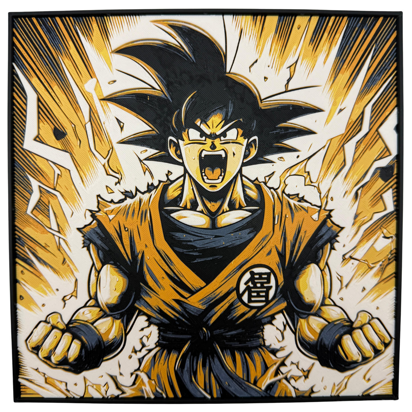 Goku Power-up (Dragon Ball Z) - 3D printed Hueforge Artwork