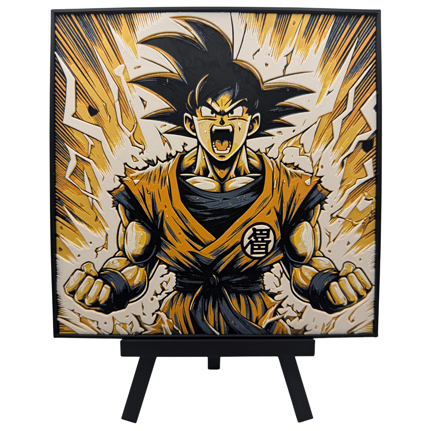 Goku Power-up (Dragon Ball Z) - 3D printed Hueforge Artwork