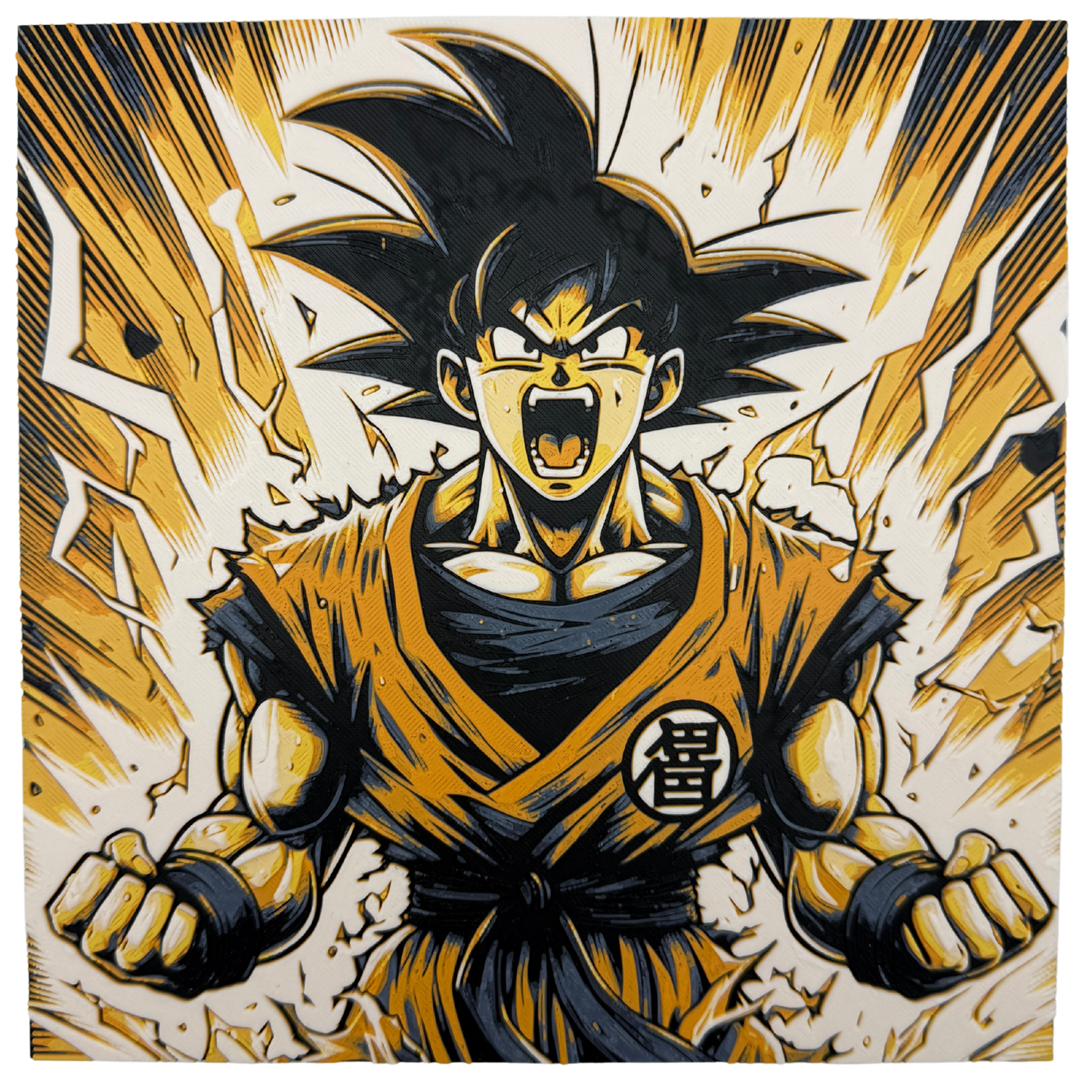 Goku Power-up (Dragon Ball Z) - 3D printed Hueforge Artwork