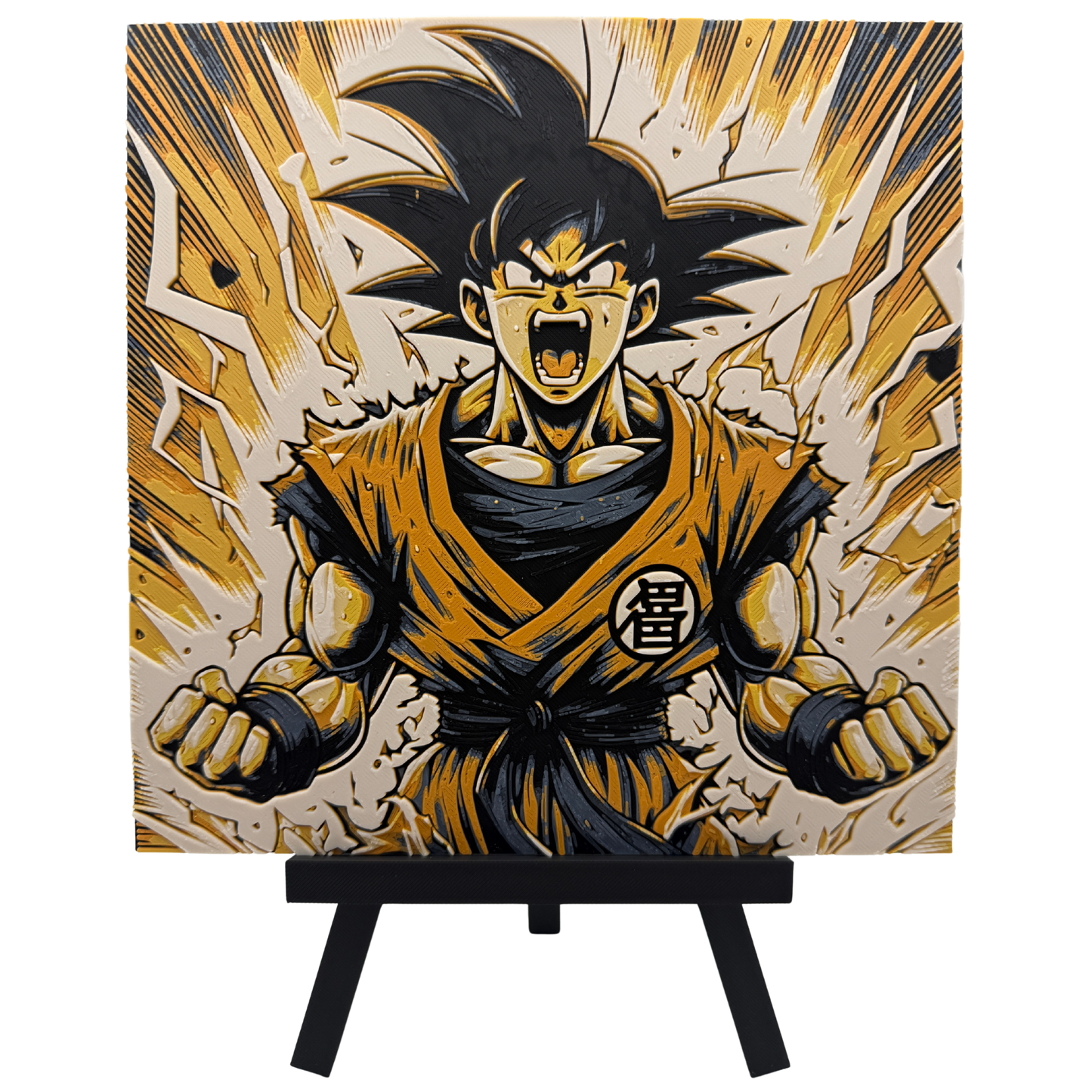 Goku Power-up (Dragon Ball Z) - 3D printed Hueforge Artwork