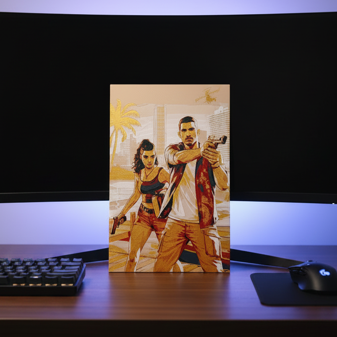 Lucia & Jason (GTA VI) - 3D printed Hueforge Artwork