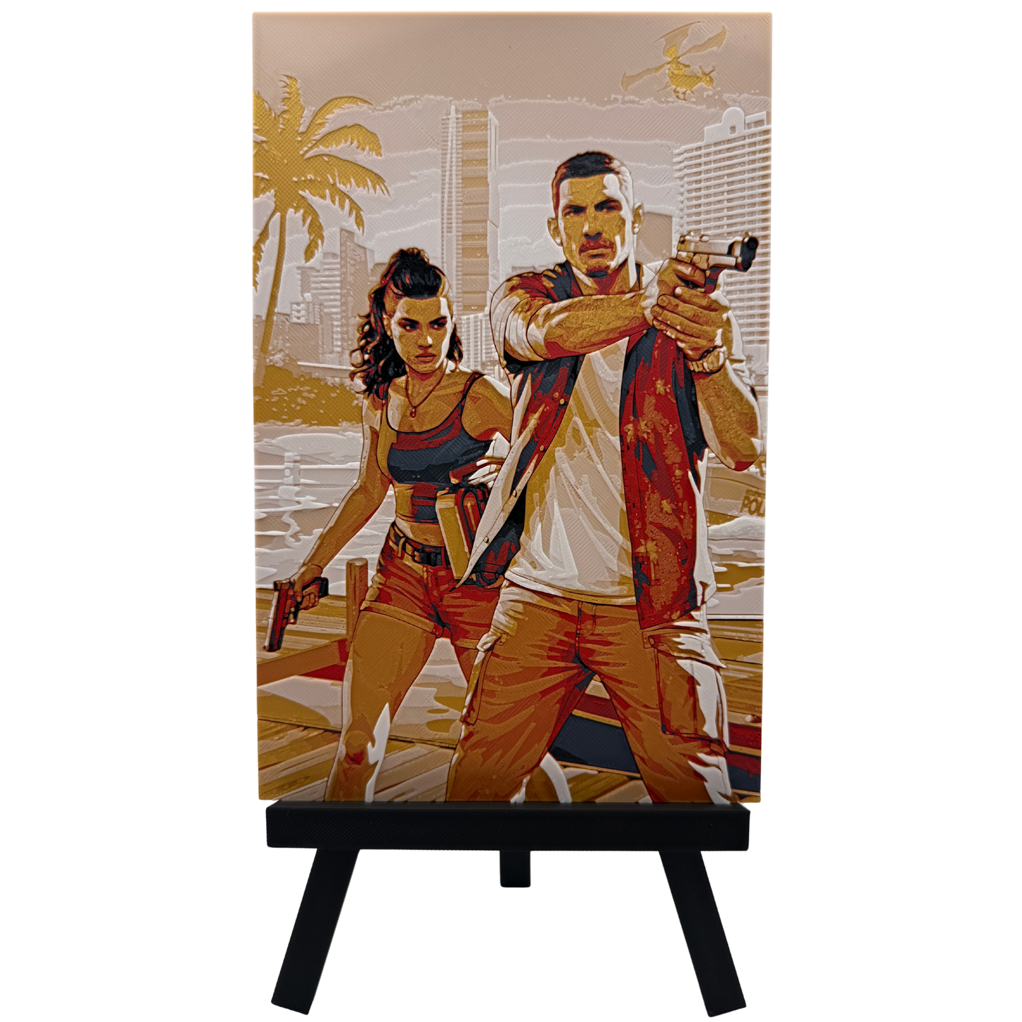 Lucia & Jason (GTA VI) - 3D printed Hueforge Artwork