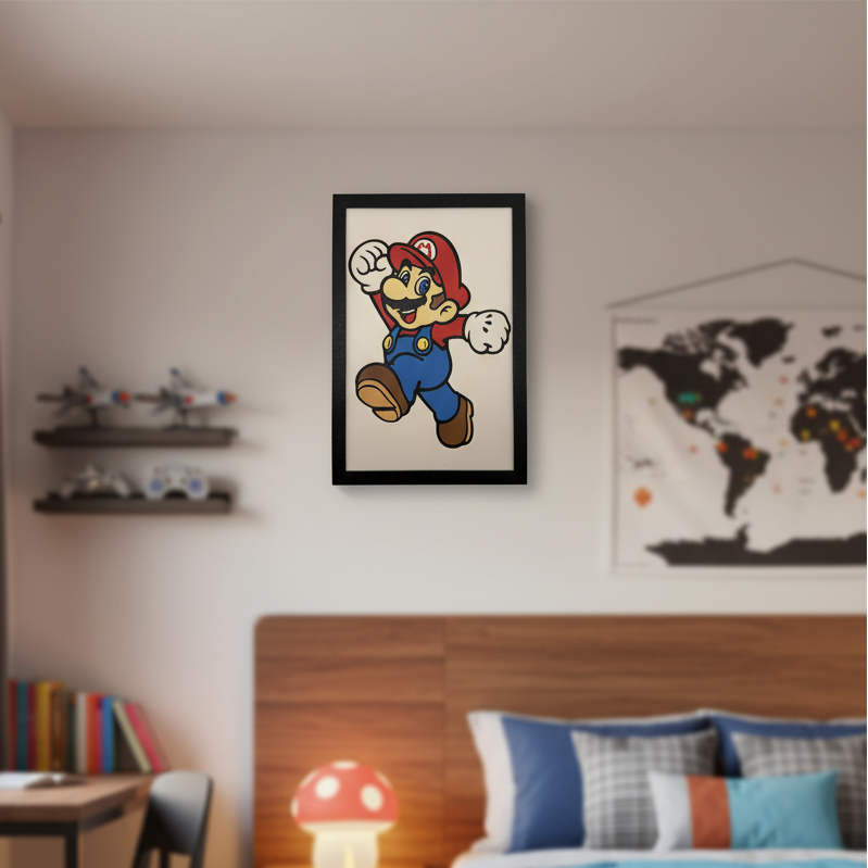 Mario (Super Mario) - 3D printed Hueforge Artwork