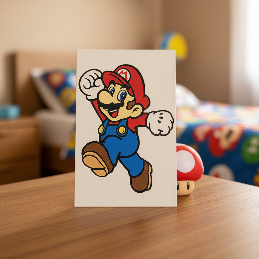 Mario (Super Mario) - 3D printed Hueforge Artwork