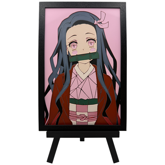 Nezuko Kamado (Demon Slayer) - 3D printed Hueforge Artwork