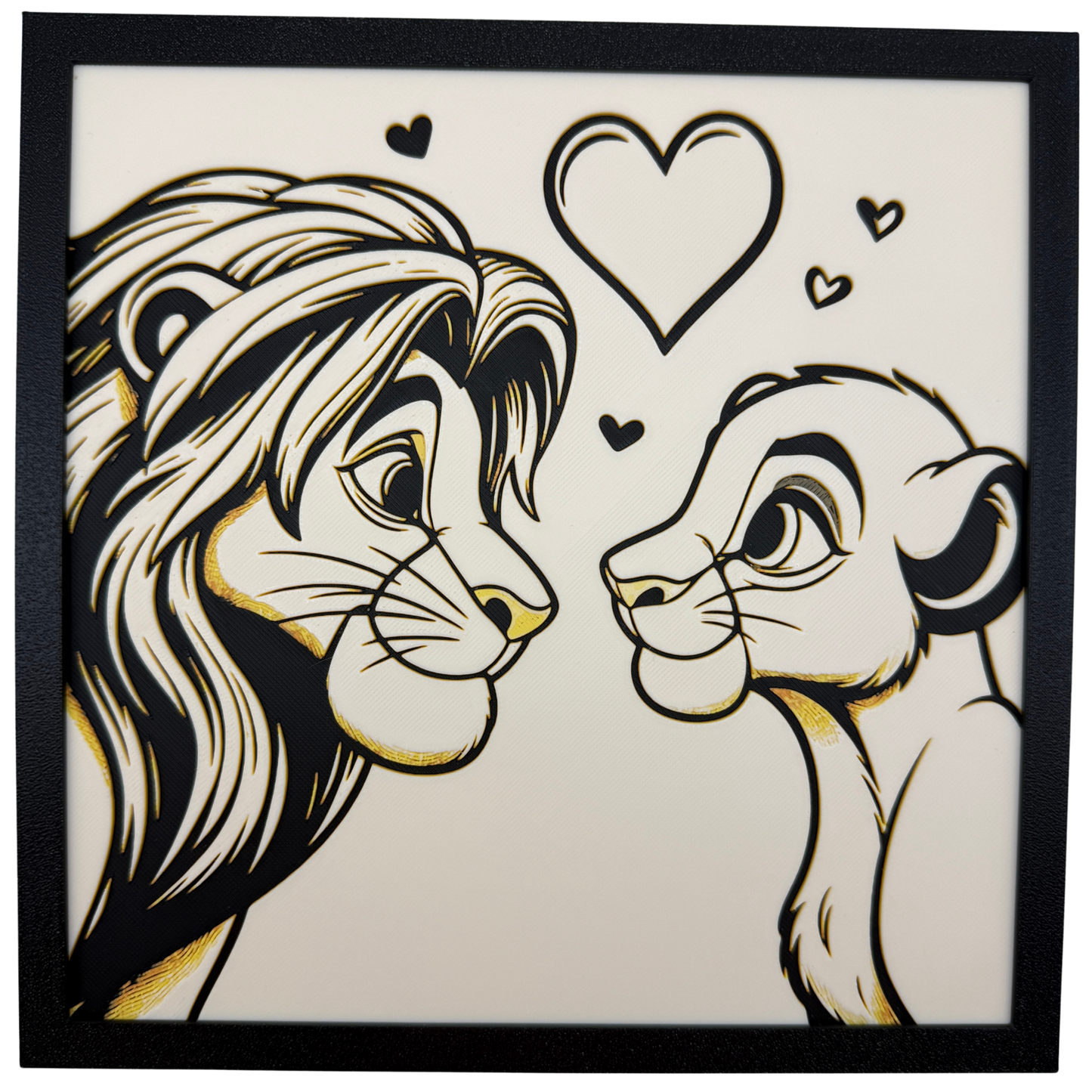 Simba & Nala (The Lion King) - 3D printed Hueforge Artwork