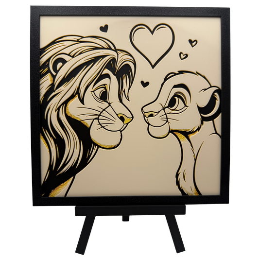 Simba & Nala (The Lion King) - 3D printed Hueforge Artwork