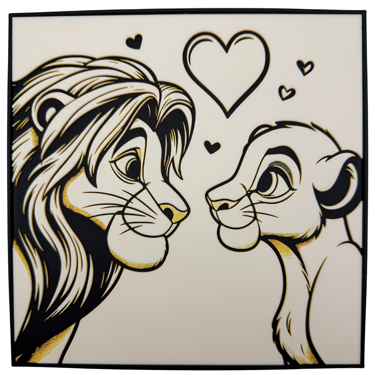 Simba & Nala (The Lion King) - 3D printed Hueforge Artwork