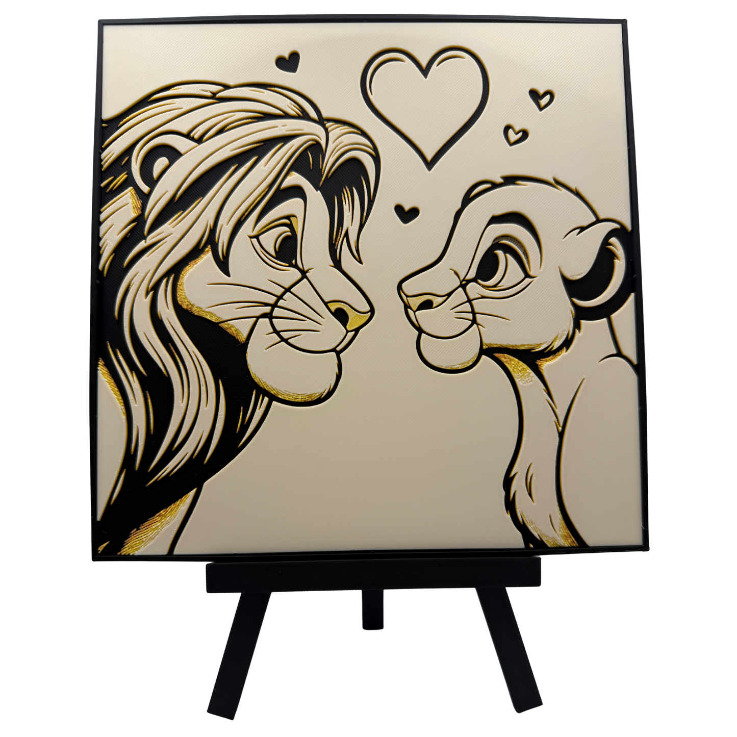Simba & Nala (The Lion King) - 3D printed Hueforge Artwork
