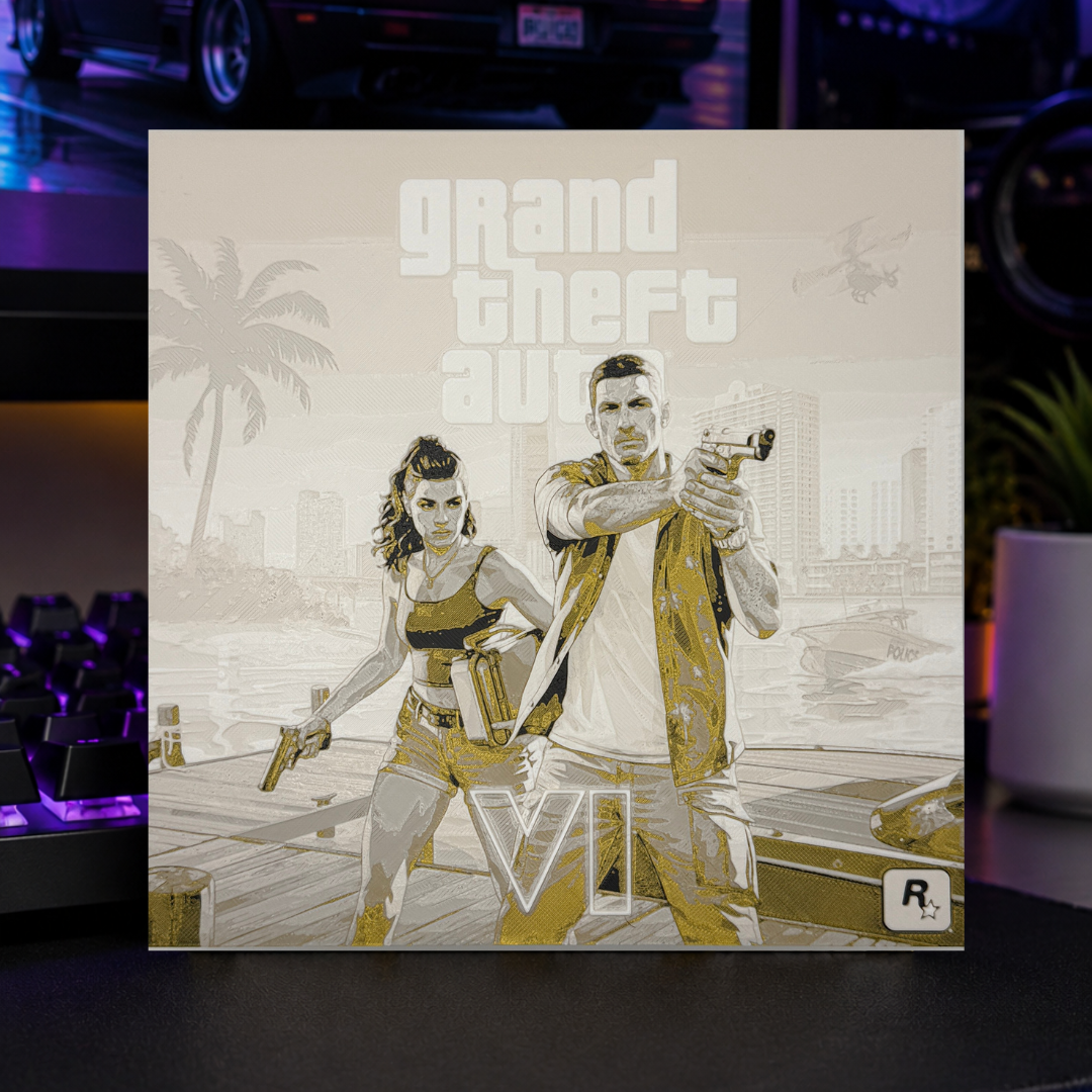 Jason & Lucia 02 (GTA VI) - 3D printed Hueforge Artwork
