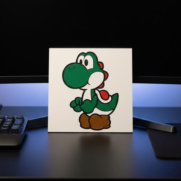 Yoshi (Super Mario) - 3D printed Hueforge Artwork